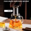 Glass Teapot Jug With Infuse
