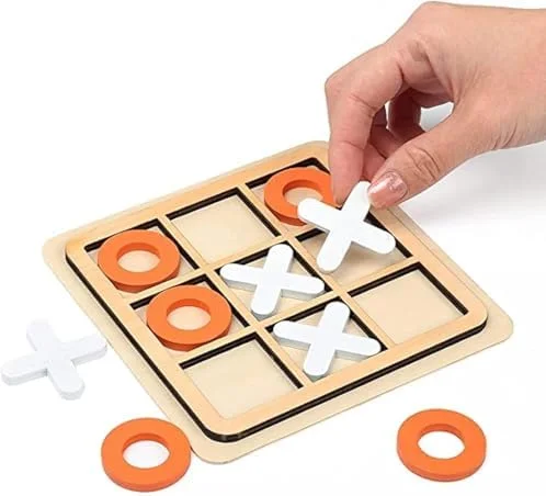 ECVV Wooden Board Tic Tac Toe Game