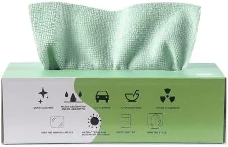 ECVV Microfiber Cleaning Cloth Rags in A Box (20 Count) -7.9″ x 7.9″